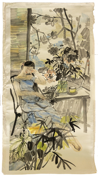 作品1国画一等奖 毛静《香倚东风》_副本.jpg